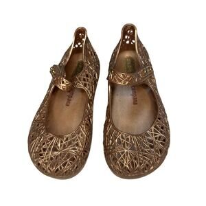 Mini Melissa x Campana Bronze Jelly Flats Size 8